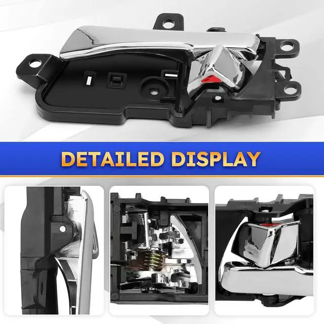 Alt view image 6 of 6 - Interior Inside Chrome Door Handle Front or Rear Left & Right/Driver & Passenger Side Fits for 2011-2015 Hyundai Sonata Replaces 826103S010 82610-3S010 826203S010 82620-3S010