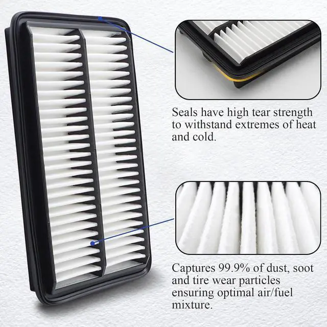 Alt view image 3 of 7 - CA12061 Engine Air Filter for Honda 2016-2022 Pilot 2018-2020 Odyssey 2019-2023 Passport 2017-2022 Ridgeline 2016-2020 Acura MDX 2021-2023 Acura TLX 17220-5J6-A10 XA10486 PA99178
