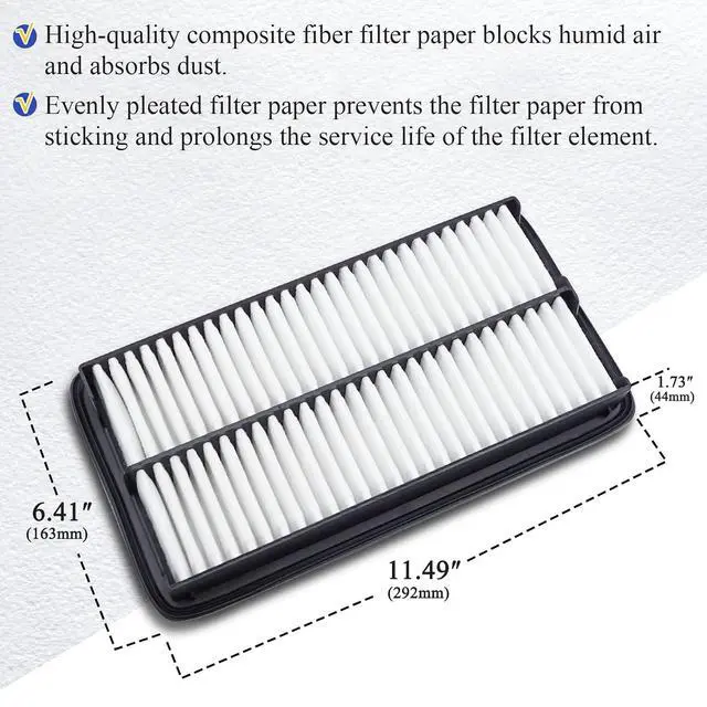 Alt view image 4 of 7 - CA12061 Engine Air Filter for Honda 2016-2022 Pilot 2018-2020 Odyssey 2019-2023 Passport 2017-2022 Ridgeline 2016-2020 Acura MDX 2021-2023 Acura TLX 17220-5J6-A10 XA10486 PA99178