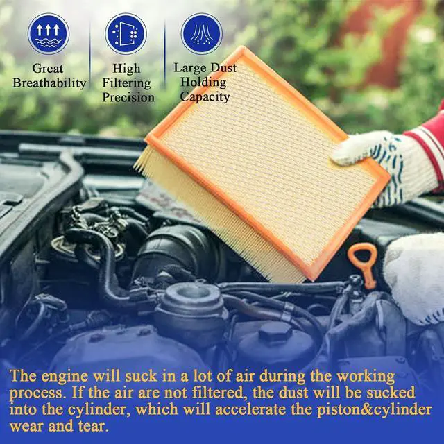 Alt view image 5 of 7 - CA10755 Engine Air Filter for 2010-2022 Toyota Avalon Camry Highlander Sienna Lexus ES350 NX200T NX300 RX350 Dodge Durango Jeep Grand Cherokee 17801-0P050