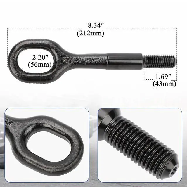 Alt view image 7 of 7 - 1077570-00-D Front Tractive Tow Hook Recovery Towing Hook for 2017-2023 Tesla Model 3 Model Y,Front Bumper Metal Tow Towing Hook Eye Replaces # 107757000D