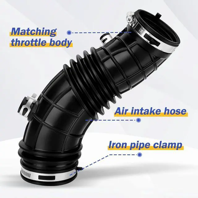 Alt view image 5 of 6 - Honda Air Cleaner Intake Hose Tube with Clamps for 2009-2012 Accord 4 Door Sedan (2.4L, OEM# 17228-R40-A00 696-052)
