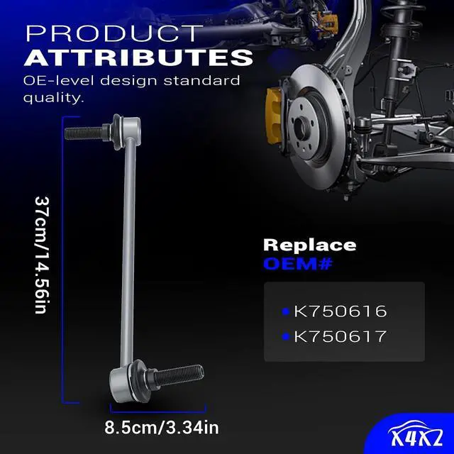 Alt view image 7 of 7 - Zinc-Nickel Alloy Stabilizer Sway Bar Links for 2011-2018 Ford Explorer Police Interceptor K750616 K750617