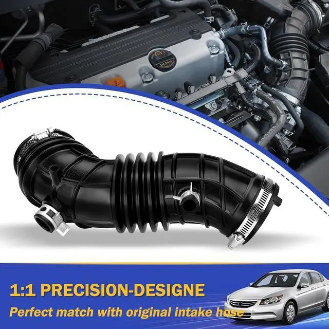 Alt view image 4 of 6 - Honda Air Cleaner Intake Hose Tube with Clamps for 2009-2012 Accord 4 Door Sedan (2.4L, OEM# 17228-R40-A00 696-052)