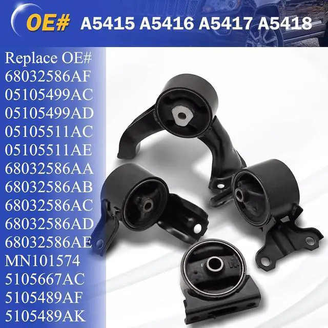 Alt view image 6 of 7 - Engine Mount Engine Motor & Transmission Mount for 2007-2016 Dodge Caliber Jeep Compass Patriot 2.0L 2.4L A5415 A5416 A5417 A5418