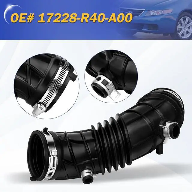 Alt view image 6 of 6 - Honda Air Cleaner Intake Hose Tube with Clamps for 2009-2012 Accord 4 Door Sedan (2.4L, OEM# 17228-R40-A00 696-052)