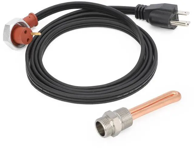 Main image of 3500043 Engine Block Heater with Cover Cap for Ford, Mercury, Lincoln, International, Caterpillar, Detroit Diesel, Hino, Mack, Nissan, 3/4" NPT Thread / 120 Volts / 1000 Watts