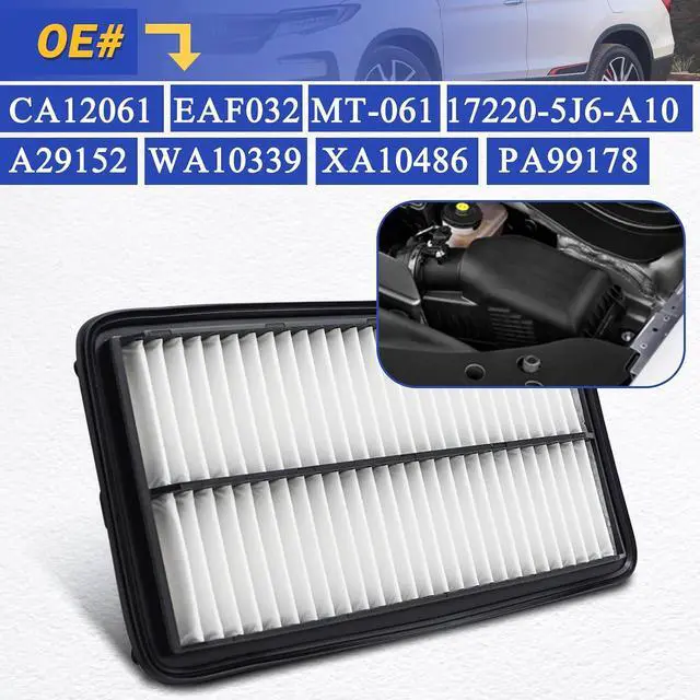Alt view image 6 of 7 - CA12061 Engine Air Filter for Honda 2016-2022 Pilot 2018-2020 Odyssey 2019-2023 Passport 2017-2022 Ridgeline 2016-2020 Acura MDX 2021-2023 Acura TLX 17220-5J6-A10 XA10486 PA99178