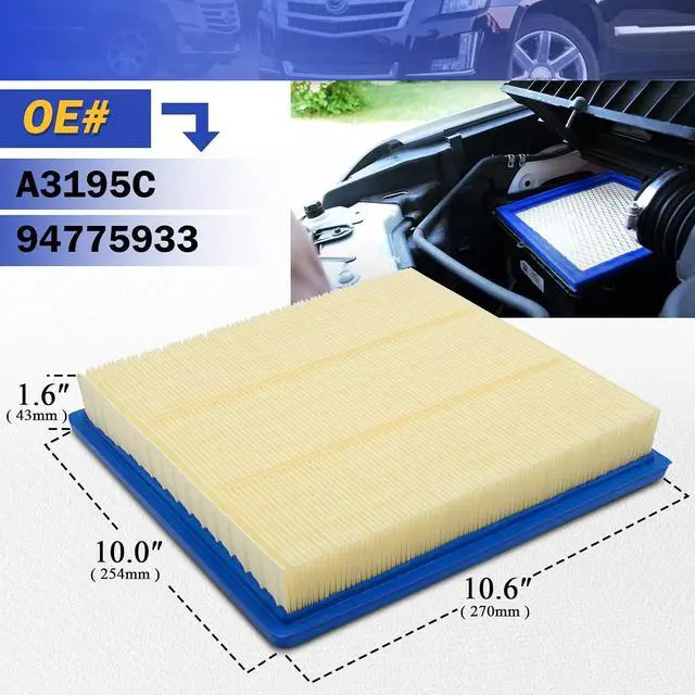 Alt view image 6 of 7 - A3195C Engine Air Filter for 2015-2022 Chevrolet Colorado /2015-2022 GMC Canyon Replace OE# 94775933 CA11959 GP959 WA10256