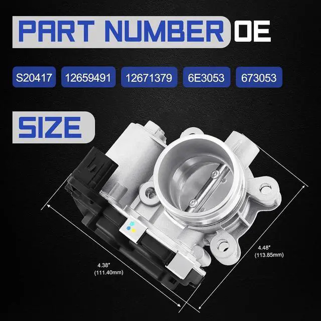 Alt view image 6 of 7 - S20417 Electronic Throttle Body For Chevy 16-21 Cruze,18-20 Equinox,16-20 Malibu/18-21 GMC Terrain/16-21 Buick Encore 1.4L 1.5L Replaces# 12659491, 12671379, 6E3053, 673053