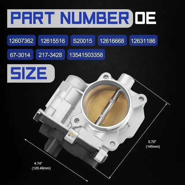 Alt view image 6 of 7 - S20015 Electronic Throttle Body For 08-12 Chevy Malibu Equinox HHR Cobalt Captiva Sport/GMC Terrain/Buick Allure LaCrosse Regal/Pontiac G5 G6 Solstice/Saturn Aura Sky Vue 2.4L OE# 12607362 67-3014