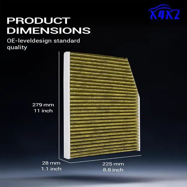 Alt view image 5 of 7 - Premium Cabin Air Filter with Activated Carbon for 2015-2019 Ford Transit 150/250/350 Transit 350 HD Transit 250 Diesel/350 Diesel/350 HD Diesel BK21-18D543-AA