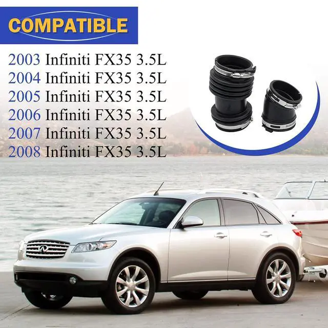 Alt view image 2 of 6 - 16576CG000 Air Cleaner Intake Hose Tube Intake Boot for 2003-2008 Infiniti FX35 3.5L Replace 16576-CG000