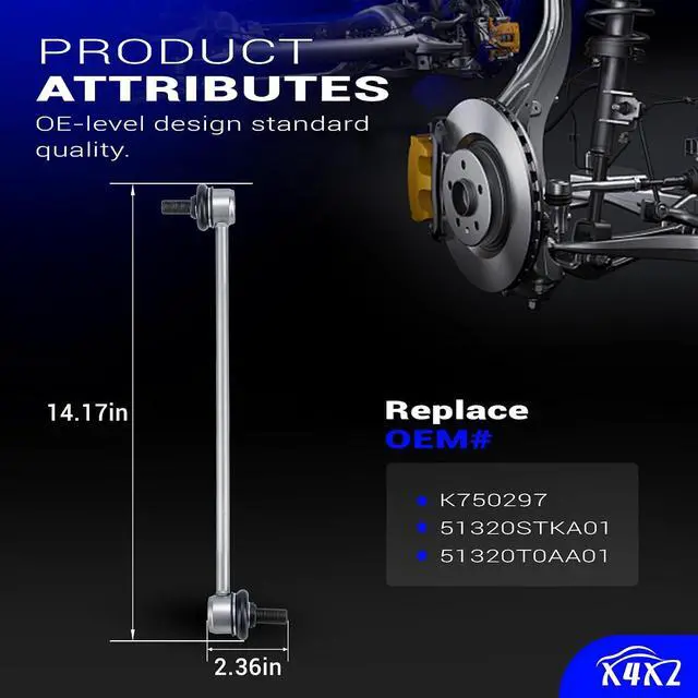 Alt view image 6 of 7 - Zinc-Nickel Alloy Stabilizer Sway Bar Links for 07-12 Acura RDX / 07-16 Honda CR-V CRV K750297