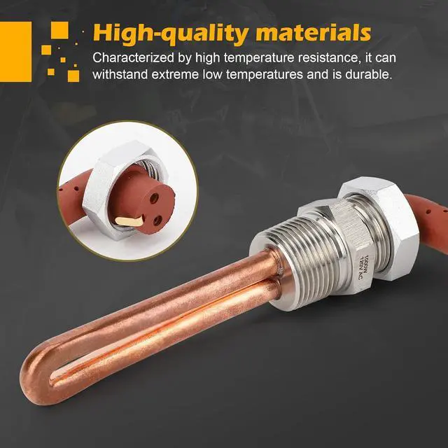 Alt view image 5 of 7 - 3500043 Engine Block Heater with Cover Cap for Ford, Mercury, Lincoln, International, Caterpillar, Detroit Diesel, Hino, Mack, Nissan, 3/4" NPT Thread / 120 Volts / 1000 Watts