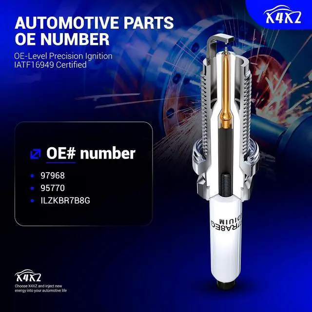 Alt view image 7 of 7 - 97968 Double Iridium Spark Plugs 4PCS Compatible with 2007-2015 Mini Cooper, 2011-2016 Mini Cooper Countryman, 2013-2016 Mini Cooper Paceman Replace# 95770 ILZKBR7B8G