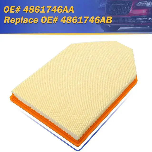 Alt view image 6 of 7 - Engine Air Filter for 2011-2020 Chrysler 300 Dodge Challenger Dodge Charger 4861746AA 4861746AB