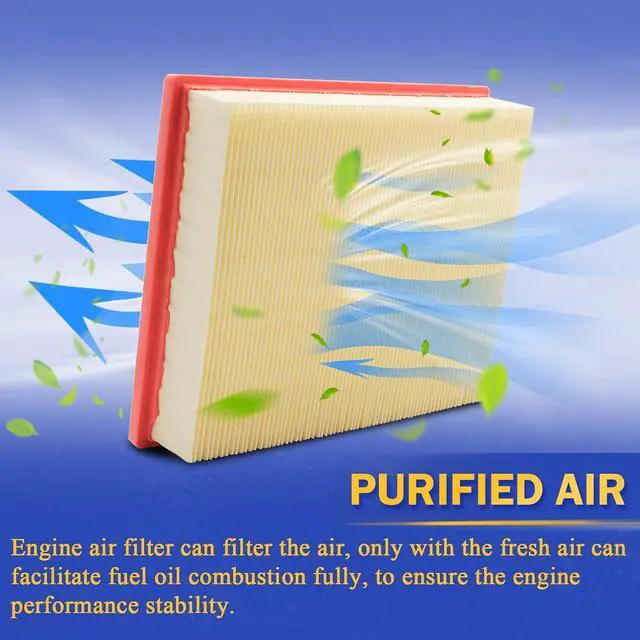 Alt view image 4 of 6 - CA11480 Engine Air Filter for 2013-2022 Ford GT Edge Fusion Lincoln MKX MKZ Nautilus Continental EAF069 DS7Z-9601-A