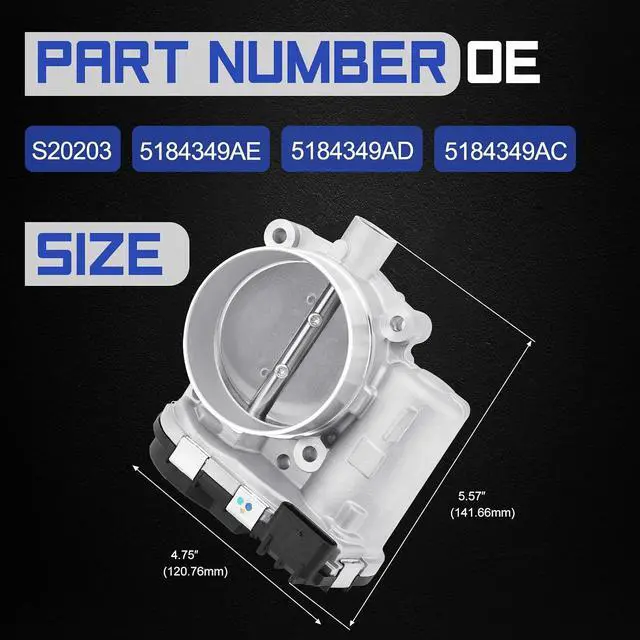 Alt view image 6 of 7 - S20203 Electronic Throttle Body For 13-19 Ram 1500/11-21 Jeep Grand Cherokee Wrangler/11-21 Dodge Grand Caravan Charger Challenger Durango/11-21 Chrysler 200 300 Pacifica Town & Country OE# 5184349AE