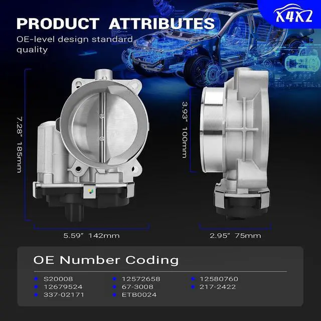 Alt view image 3 of 7 - S20008 Electronic Throttle Body For 07-08 Chevy Silverado 1500 Tahoe Suburban 1500 Avalanche Express, GMC Sierra 1500 Yukon XL 1500, Cadillac Escalade Replaces#12572658, 12580760,67-3008, 217-2422