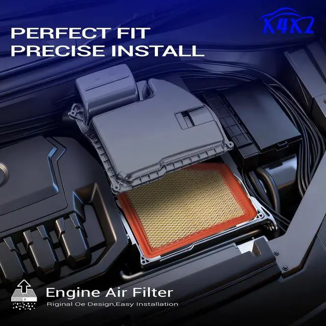 Alt view image 3 of 7 - CA10465 Engine Air Filter for 2010-2017 Chevy Equinox 2010-2017 GMC Terrain L4 2.4L V6 3.0L 3.6L PXA49727 A3138C