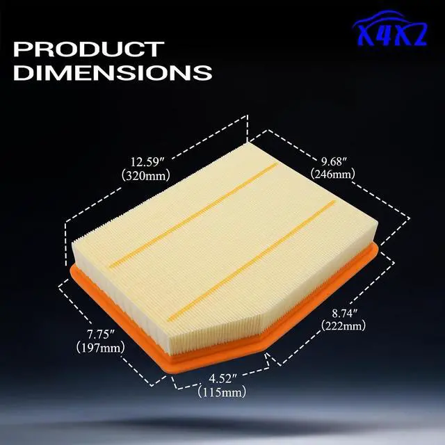 Alt view image 6 of 7 - CA12404 Engine Air Filter for 2019-2022 Chevy Silverado 1500 Suburban Tahoe/GMC Sierra 1500 Yukon XL/Cadillac Escalade (Not fit for 3.0L L6 Diesel Turbocharged) A3246C, AF9243, PA99417,84121217
