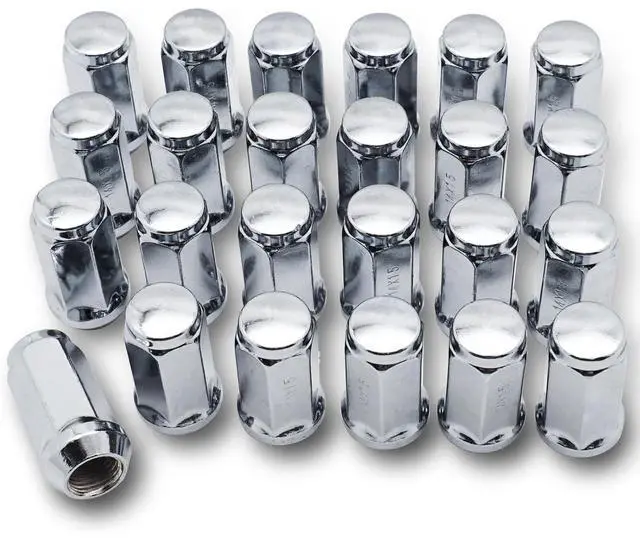 Main image of 24PCS M14x1.5 Lug Nuts - 3/4" 19mm Hex 45mm Length - Chrome Factory Style Wheel Nut for Silverado Avalanche Suburban Tahoe Sierra Yukon Escalade Buick Enclave Wrangler Grand Cherokee RAM 1500 Acadia