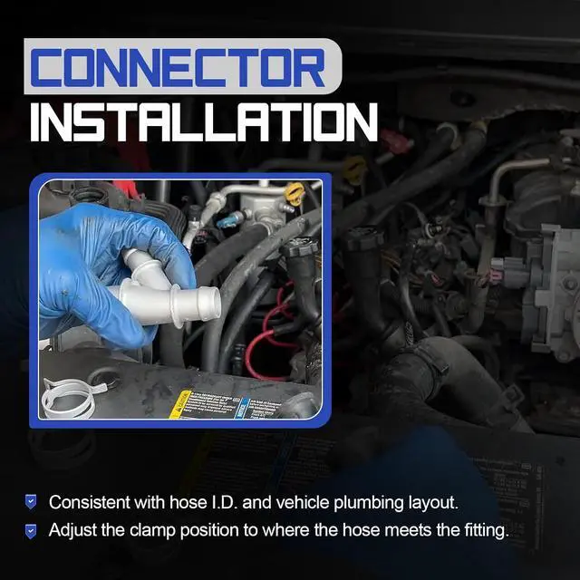 Alt view image 7 of 7 - 15834773 Aluminum Coolant Radiator Hose Connector Y Junction Connector with Clamps for Chevrolet Silverado Suburban GMC Sierra Yukon Cadillac Escalade Replace# 15792820