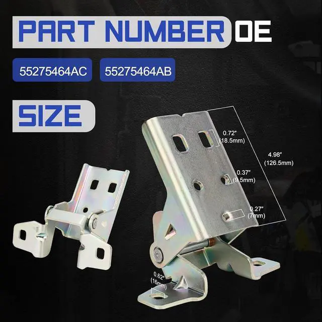 Alt view image 7 of 7 - 55275464AC Lower Door Hinge for Front Door Left Driver or Right Passenger Side Compatible with 1996-2002 Dodge Ram 1500 2500 3500 Replace# 55275464AB