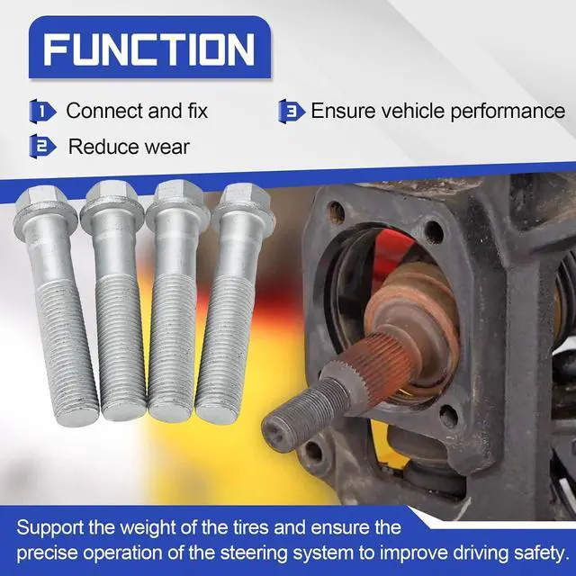 Alt view image 4 of 7 - 917-519 Front Wheel Hub Bearing Mounting Bolts Hardware Kit 4PCS for GMC Savana Sierra Yukon XL/Chevy Silverado 2500 3500 Express Suburban 2019-1999 Replaces# 15719028 917519