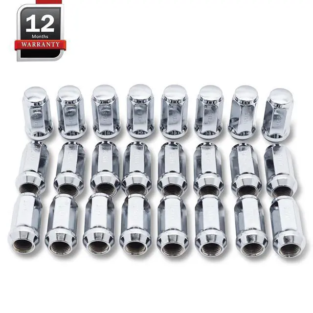 Alt view image 7 of 7 - 24PCS M14x1.5 Lug Nuts - 3/4" 19mm Hex 45mm Length - Chrome Factory Style Wheel Nut for Silverado Avalanche Suburban Tahoe Sierra Yukon Escalade Buick Enclave Wrangler Grand Cherokee RAM 1500 Acadia