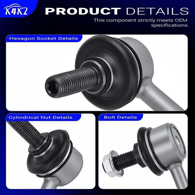 Alt view image 7 of 7 - Zinc-Nickel Alloy Front Stabilizer Sway Bar Links for Lexus RX450h/RX350L/RX350 /RX330 /ES330 Toyota Highlander/Venza/Avalon/Solara/Camry K90344