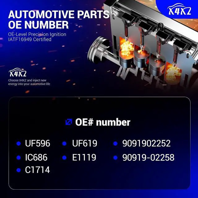 Alt view image 3 of 7 - 4PCS UF596 Ignition Coil Pack For TOYOTA 09-18 Corolla,09-14 Matrix,10-15 Prius,12-17 Prius V,18-19 C-HR/11-17 Lexus CT200h/08-14 Scion xD,2016 iM/09-10 Pontiac Vibe Replaces# UF619 C1714 GN10341