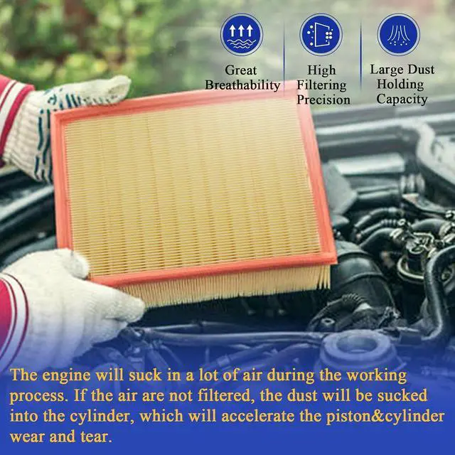 Alt view image 5 of 6 - CA10741 Engine Air Filter for 2011-2018 TOYOTA PRIUS PRIUS PLUG-IN PRIUS V RAV4 LEXUS CT200H NX300H CF10285 17801-37021