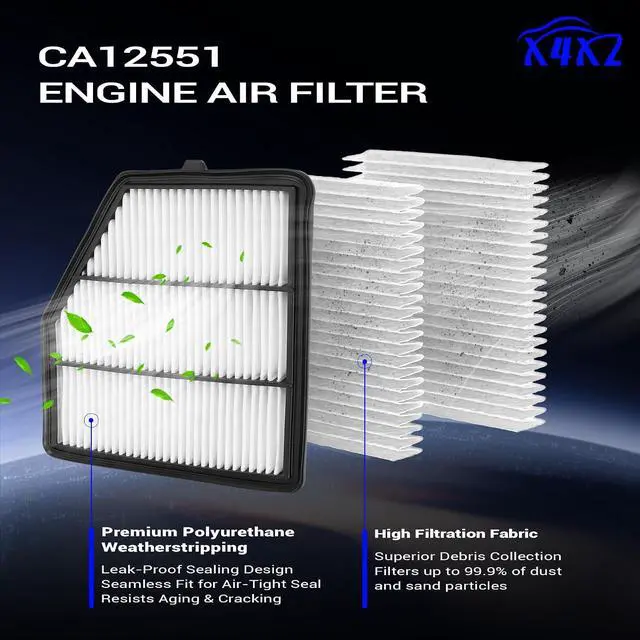 Alt view image 4 of 7 - CA12551 Engine Air Filter For 2019 2020 2021 2022 2023 Nissan Altima Replace# 16546-6CA0A, AF10040, XA11703, A31489, PA99503, WA10947