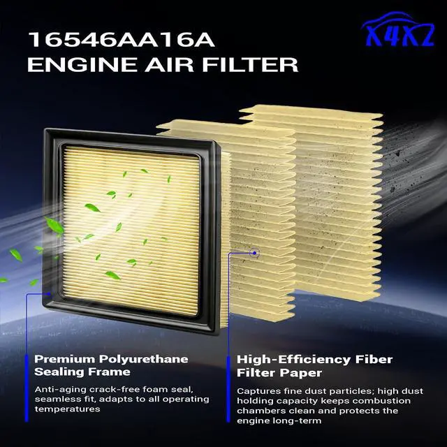Alt view image 5 of 7 - Engine Air Filter for 2017-2024 Subaru Impreza Crosstrek Ascent Forester Outback WRX 16546AA16A