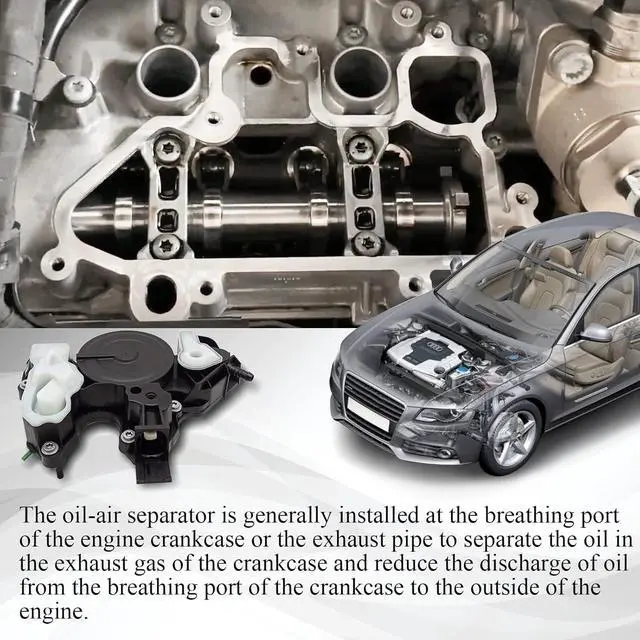 Alt view image 4 of 7 - PCV Valve Engine Crankcase Vent Valve Oil Separator for VW Jetta Passat Golf Bettle GTI for Audi A3 A4 A5 A6 A7 Q3 Q7 1.8T 2.0T 06K103495