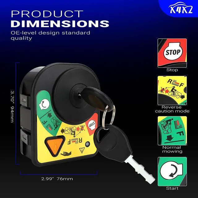 Alt view image 6 of 7 - 725-04227 Ignition Switch with 2 Keys for Riding Mowers Models Cub Cadet XT1-LT42 XT1-LT46 XT2-LX42/MTD Craftsman T110 T1200 T1400 T1600/Troy Bilt TB30R TB42 TB46 Replaces# 725-04230 925-06119A