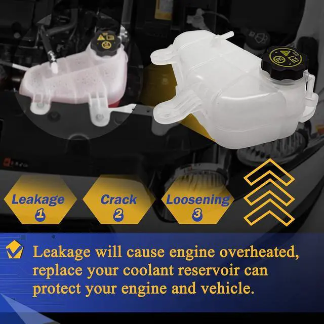 Alt view image 4 of 6 - Front Engine Coolant Reservoir Radiator Expansion Tank for Chevrolet Chevy Sonic 2012-2019 603-386