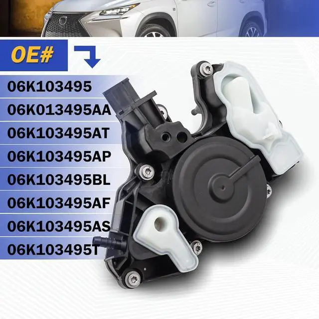 Alt view image 6 of 7 - PCV Valve Engine Crankcase Vent Valve Oil Separator for VW Jetta Passat Golf Bettle GTI for Audi A3 A4 A5 A6 A7 Q3 Q7 1.8T 2.0T 06K103495