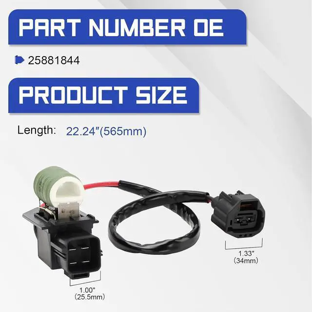 Alt view image 5 of 7 - 25881844 Engine Cooling Fan Resistor for 2009-2014 Cadillac CTS SRX STS Radiator Fan Motor Resistor