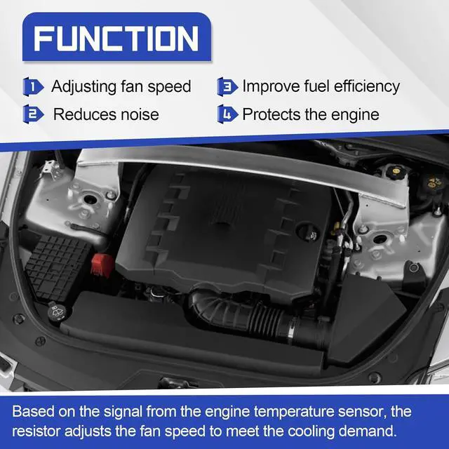 Alt view image 4 of 7 - 25881844 Engine Cooling Fan Resistor for 2009-2014 Cadillac CTS SRX STS Radiator Fan Motor Resistor