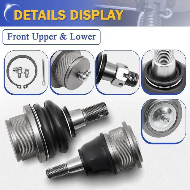 Alt view image 6 of 7 - Zinc-Nickel Alloy Front Upper & Lower Ball Joints for 1999-2008 Chevrolet Silverado 1500 GMC Tahoe Sierra Suburban Yukon Avalanche XL Cadillac Classic Escalade Express 2500 ESV EXT Savana K6540 K6541