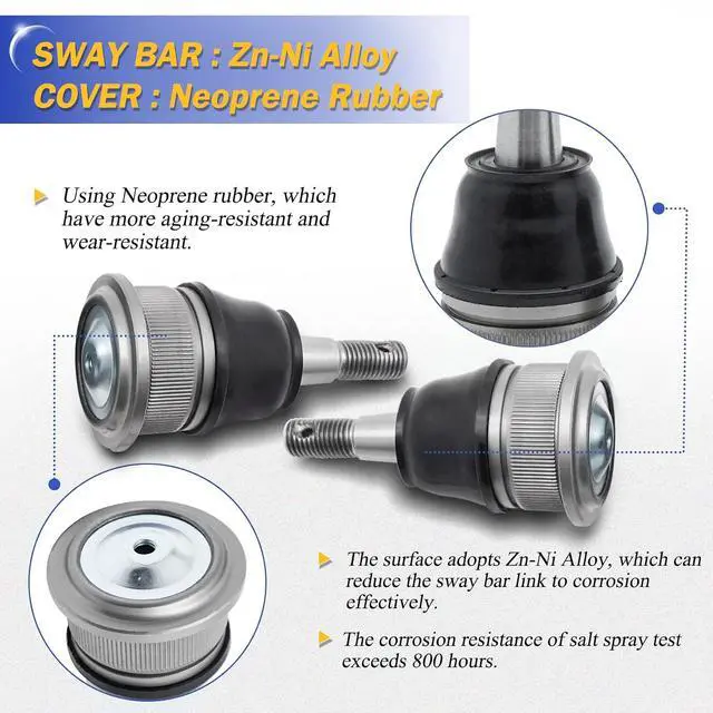 Alt view image 5 of 7 - K6540 Zinc-Nickel Alloy Front Upper Suspension Ball Joint for Chevrolet Silverado 1500 GMC Tahoe Sierra Suburban Yukon Avalanche XL Cadillac Classic Escalade Express 2500 ESV EXT Savana