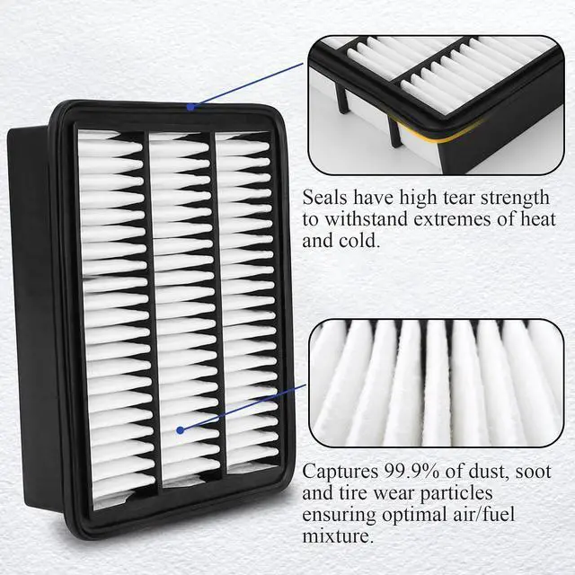 Alt view image 3 of 7 - CA12167 Engine Air Filter for 2016-2023 Mazda CX-9, CX-5, 2018-2021 Mazda 6, Replace # RT12167, WA9790, PA99223, PY8W-13-3A0