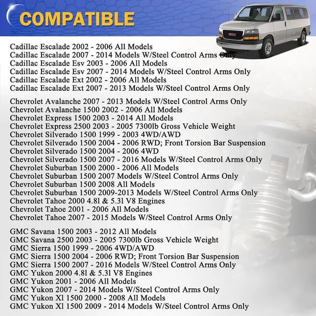 Alt view image 2 of 7 - Ball Joints - OEM# K6541 Zinc-Nickel Alloy Front Lower Suspension compatible with Chevrolet Silverado 1500 GMC Tahoe Sierra Suburban Yukon Avalanche XL Cadillac Classic