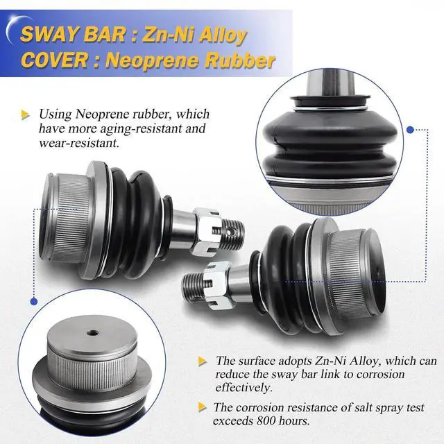 Alt view image 4 of 7 - Ball Joints - OEM# K6541 Zinc-Nickel Alloy Front Lower Suspension compatible with Chevrolet Silverado 1500 GMC Tahoe Sierra Suburban Yukon Avalanche XL Cadillac Classic