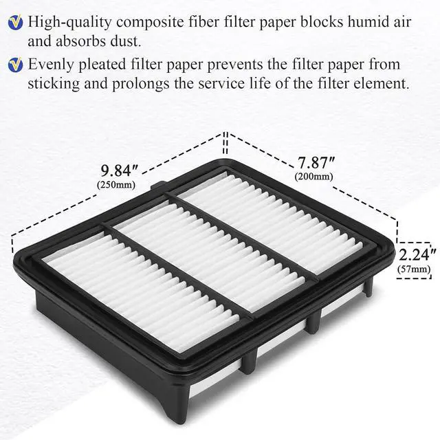 Alt view image 5 of 7 - CA12167 Engine Air Filter for 2016-2023 Mazda CX-9, CX-5, 2018-2021 Mazda 6, Replace # RT12167, WA9790, PA99223, PY8W-13-3A0
