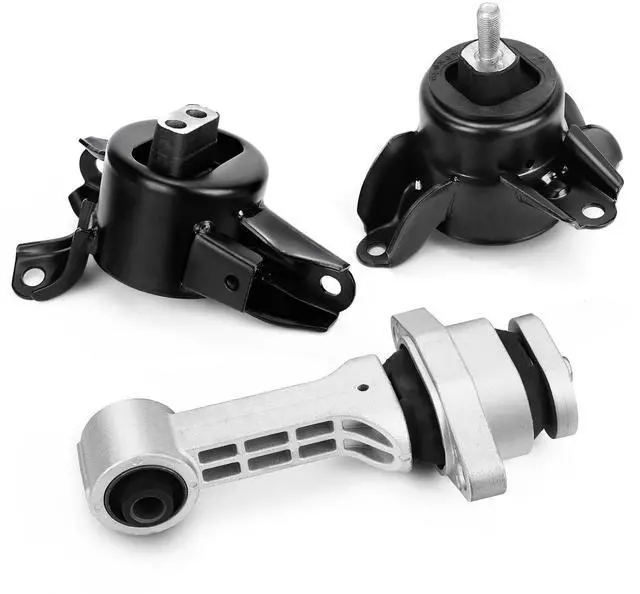Main image of Engine & Transmission Mount Kit for 2011-2016 Hyundai Elantra 1.8L, 2012-2014 Accent, 2012-2017 Veloster/2012-2017 Kia Rio, 2014-2016 Forte 1.6L - Black, Aluminum, Iron, Rubber