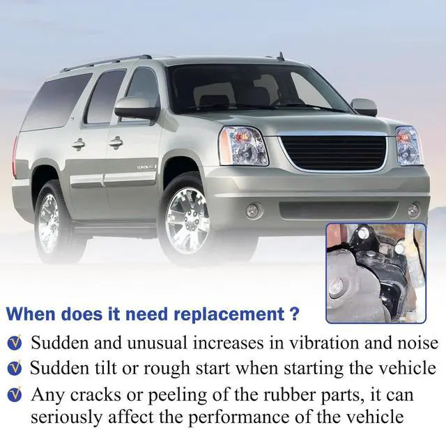 Alt view image 3 of 6 - A5365HY Engine Motor Mount with Heat Shield for 2007-2014 Chevy Tahoe Silverado Suburban Avalanche GMC Sierra Yukon Cadillac Escalade A5365HY 15854941, Black